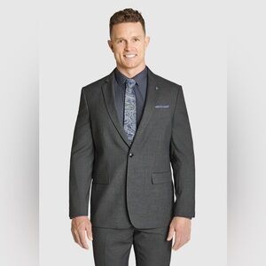 Johnny Bigg CHARCOAL MATTEO TEXTURED STRETCH 2B SUIT JACKET 48 Regular NEW